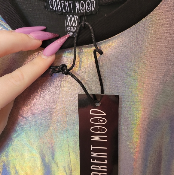NWT Disco Dreams Holographic Long Sleeve Tee - Picture 6 of 6
